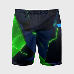 Шорты спортивные мужские Neon tile green, цвет: 3D-принт