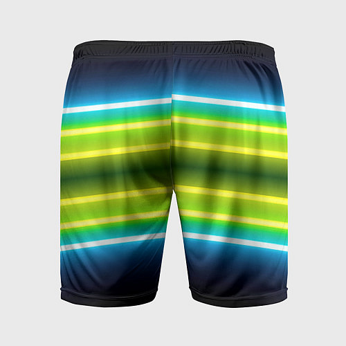Мужские спортивные шорты Neon multicolored lines / 3D-принт – фото 2
