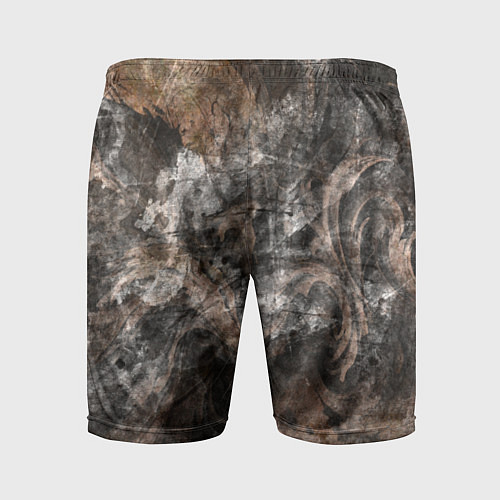 Мужские спортивные шорты Абстракция - brown darkness / 3D-принт – фото 2