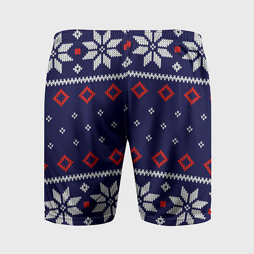Мужские спортивные шорты Вязаный новогодний узор / 3D-принт – фото 2