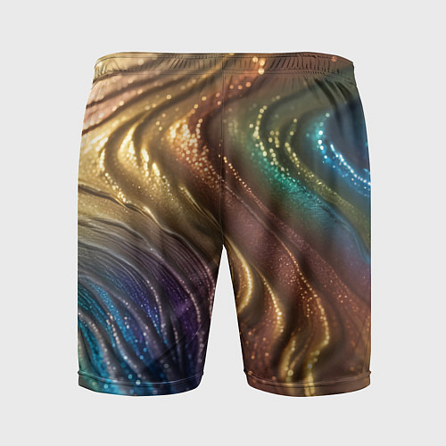 Мужские спортивные шорты Сморщенные складочки жидкости / 3D-принт – фото 2