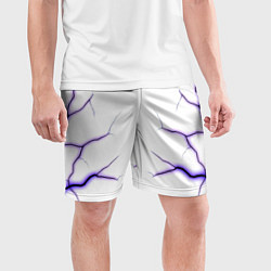 Шорты спортивные мужские Color white purple, цвет: 3D-принт — фото 2