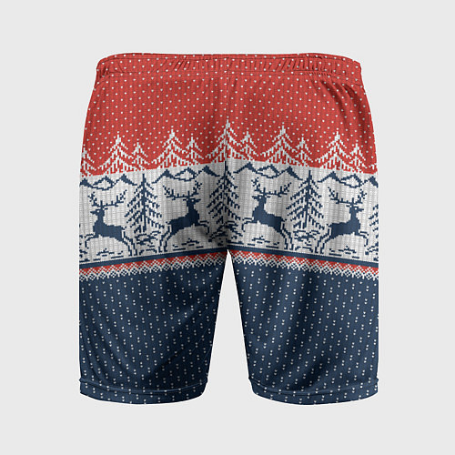 Мужские спортивные шорты Вязаный узор с оленями / 3D-принт – фото 2
