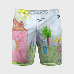 Шорты спортивные мужские Детские рисунки, цвет: 3D-принт
