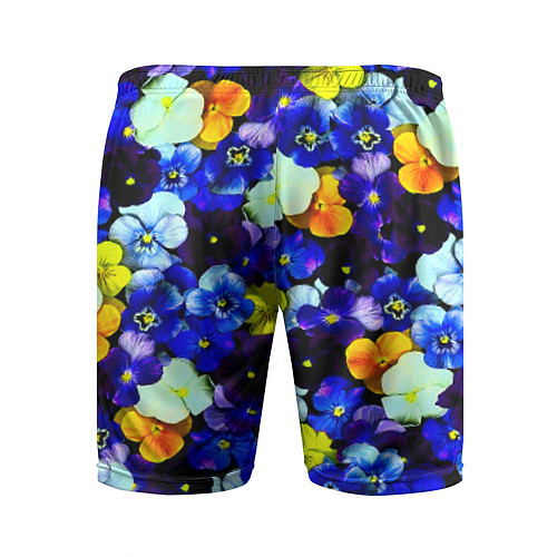 Мужские спортивные шорты Синие цветы / 3D-принт – фото 2