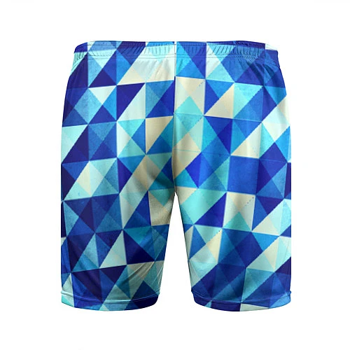 Мужские спортивные шорты Синяя геометрия / 3D-принт – фото 2