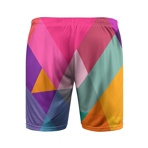 Мужские спортивные шорты Разноцветные полигоны / 3D-принт – фото 2