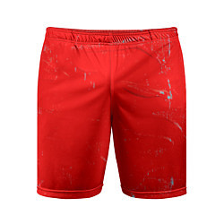 Шорты спортивные мужские Красная краска, цвет: 3D-принт