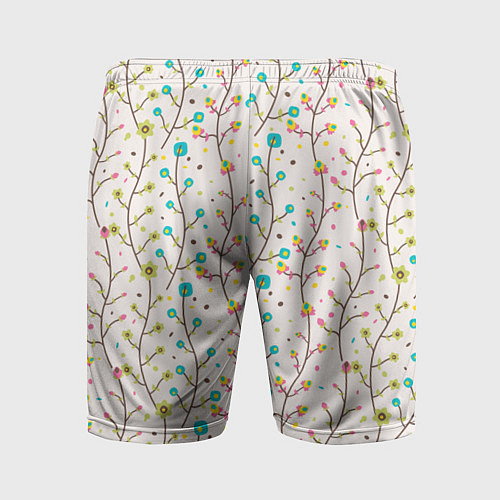 Мужские спортивные шорты Цветочные лианы / 3D-принт – фото 2