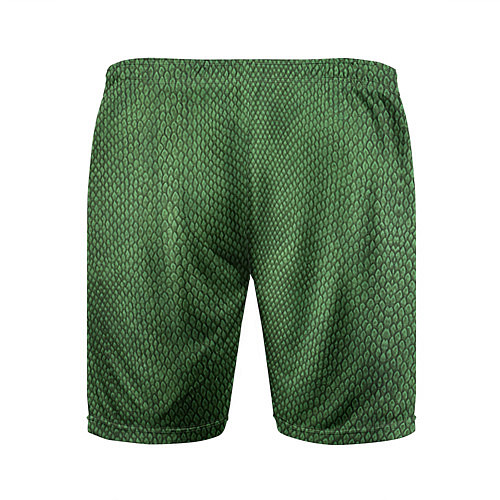 Мужские спортивные шорты Змеиная зеленая кожа / 3D-принт – фото 2