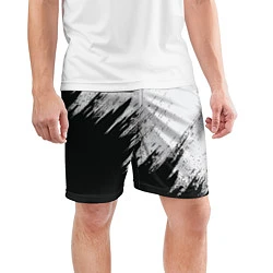 Шорты спортивные мужские Черно-белый разрыв, цвет: 3D-принт — фото 2