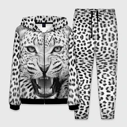Костюм мужской Белый леопард, цвет: 3D-черный