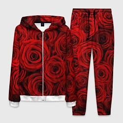 Костюм мужской Красные розы, цвет: 3D-белый