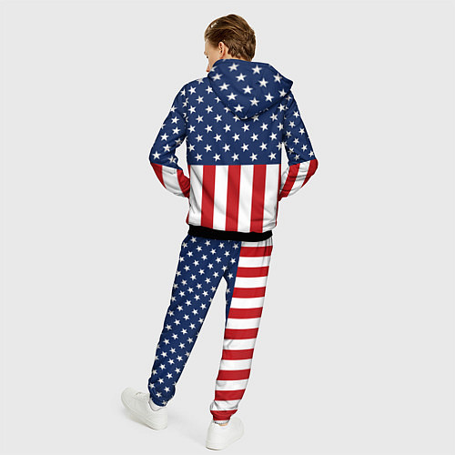 Мужской костюм Флаг США / 3D-Черный – фото 4