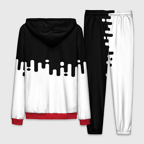 Мужской костюм Чёрно-белый узор / 3D-Красный – фото 2