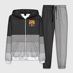 Костюм мужской ФК Барселона: Серый стиль, цвет: 3D-белый