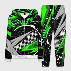 Костюм мужской Black and green corners, цвет: 3D-белый