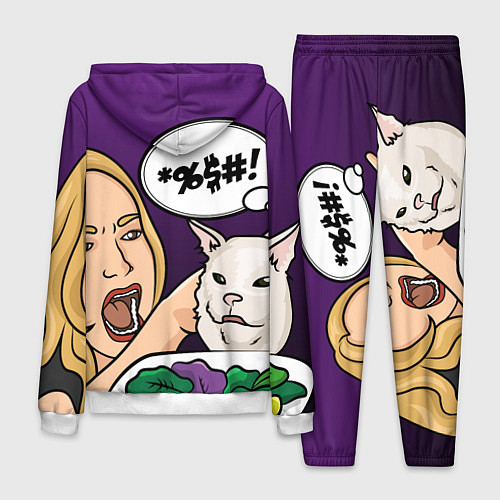 Мужской костюм Woman yelling at a cat / 3D-Белый – фото 2