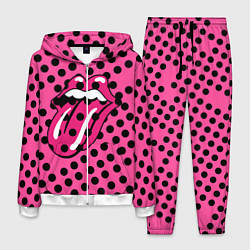 Костюм мужской Rolling stones pink logo, цвет: 3D-белый