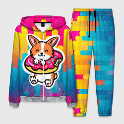 Костюм мужской Милый корги, цвет: 3D-меланж