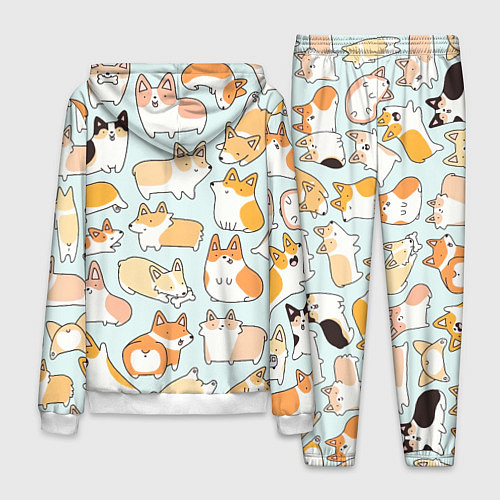 Мужской костюм Милые корги / 3D-Белый – фото 2