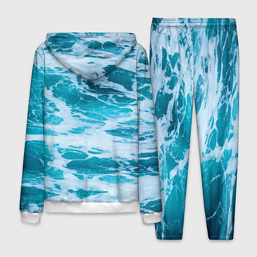 Мужской костюм Вода волны пена море / 3D-Белый – фото 2
