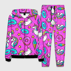 Костюм мужской Единороги с пончиками, цвет: 3D-черный