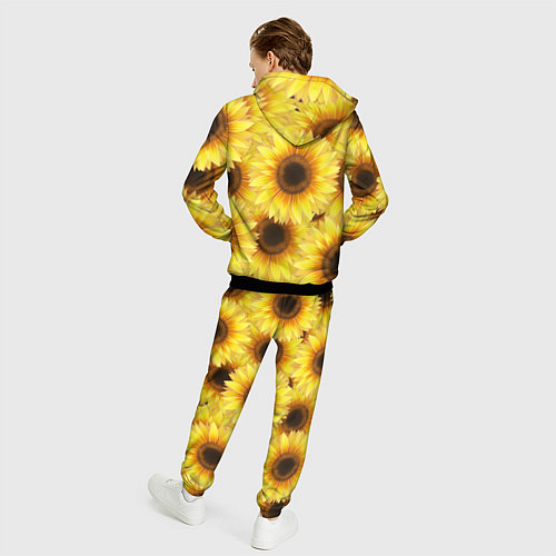 Мужской костюм Подсолнухи в поле / 3D-Черный – фото 4