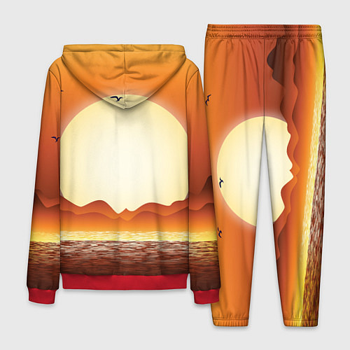 Мужской костюм Кораблик на закате / 3D-Красный – фото 2