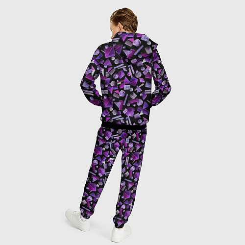 Мужской костюм Геометрический фиолетовый / 3D-Черный – фото 4