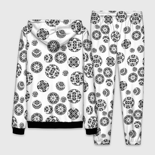 Мужской костюм Черно-белый геометрический узор / 3D-Черный – фото 2