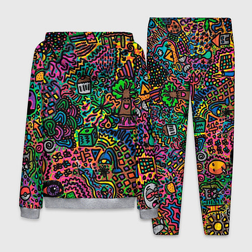 Мужской костюм Кислотные узоры психоделика / 3D-Меланж – фото 2
