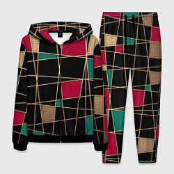 Костюм мужской Модный абстрактный узор, цвет: 3D-черный