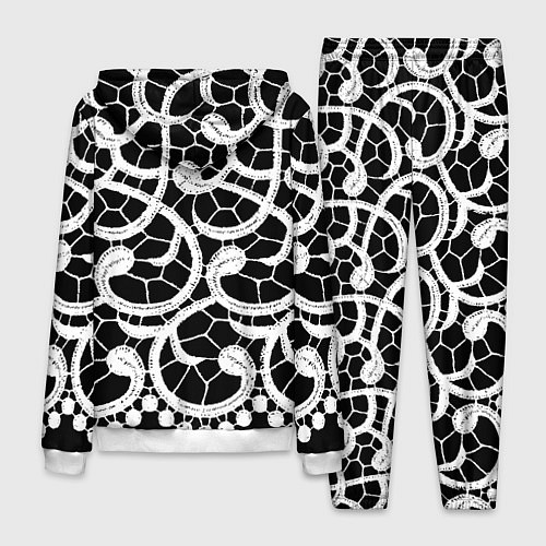 Мужской костюм Черно-белое кружево / 3D-Белый – фото 2