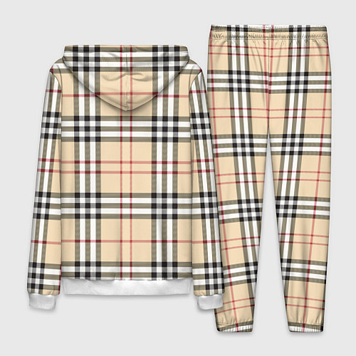 Мужской костюм Клетчатый принт в стиле Burberry / 3D-Белый – фото 2