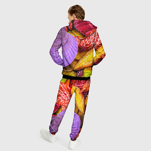 Мужской костюм Разноцветные ракушки multicolored seashells / 3D-Черный – фото 4