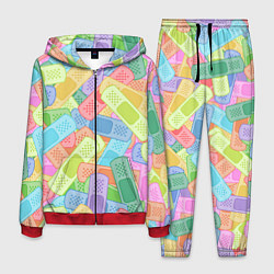 Костюм мужской Цветные пластыри, цвет: 3D-красный