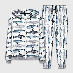 Костюм мужской Принт с китами, цвет: 3D-меланж
