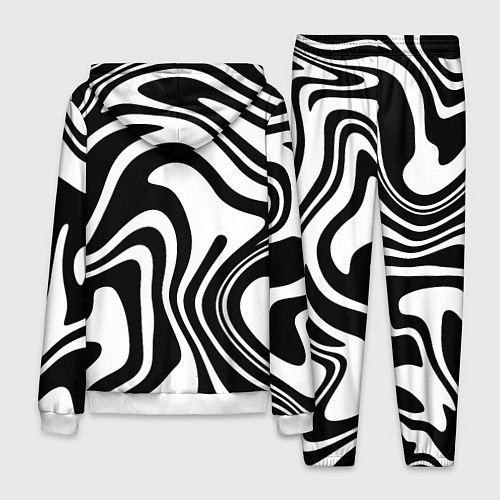 Мужской костюм Черно-белые полосы Black and white stripes / 3D-Белый – фото 2