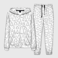 Костюм мужской Простые елочки, цвет: 3D-белый
