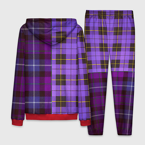 Мужской костюм Purple Checkered / 3D-Красный – фото 2