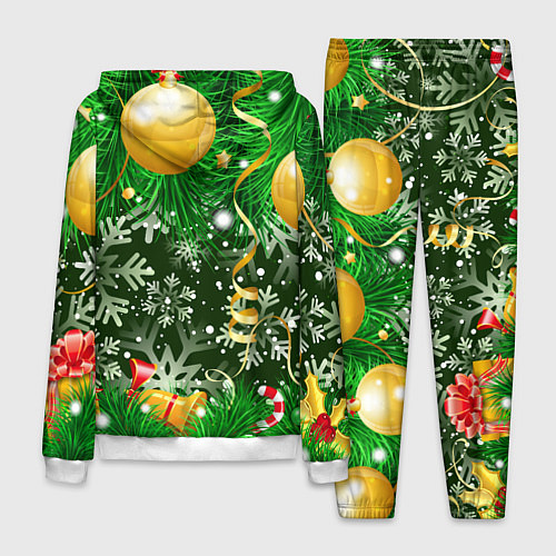 Мужской костюм Новогоднее Настроение Елка / 3D-Белый – фото 2