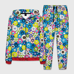 Костюм мужской Takashi Murakami Улыбающиеся цветы, цвет: 3D-красный