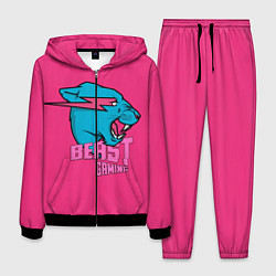 Костюм мужской Mr Beast Gaming Full Print Pink edition, цвет: 3D-черный