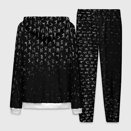 Мужской костюм МЕТАЛЛИЧЕСКИЕ РУНЫ, БРЫЗГИ КРАСОК / 3D-Белый – фото 2