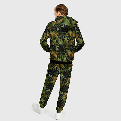Мужской костюм Темные тропические листья / 3D-Черный – фото 4