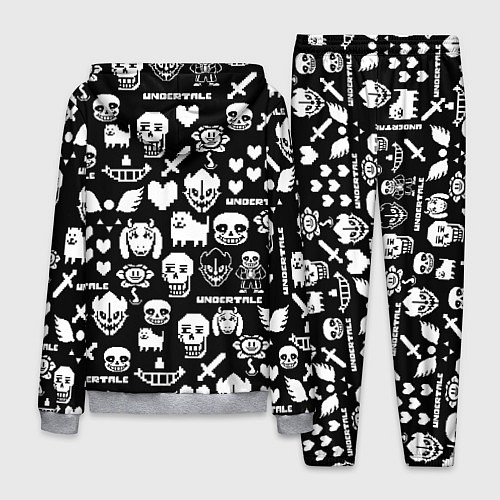 Мужской костюм UNDERTALE PATTERN БЕЛЫЙ / 3D-Меланж – фото 2