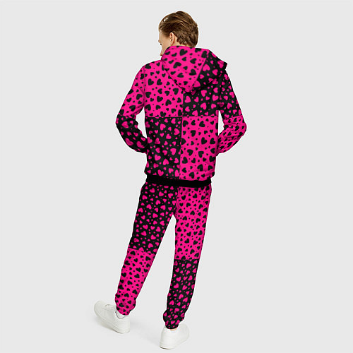 Мужской костюм Черно-Розовые сердца / 3D-Черный – фото 4