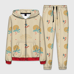 Костюм мужской Китайский орнамент Феникс, цвет: 3D-красный