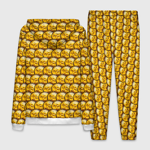 Мужской костюм Золотые Биткоины Golden Bitcoins / 3D-Белый – фото 2